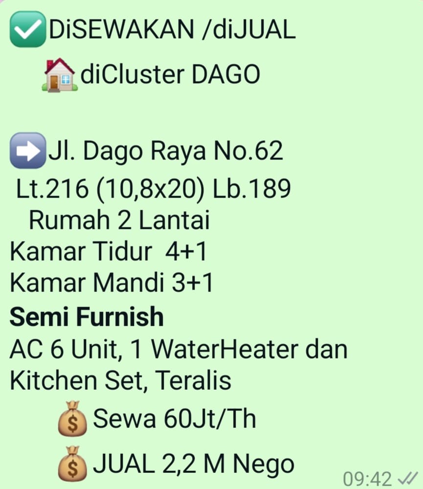 Rumah DiJual diTaman Dago Lippo Cikarang
